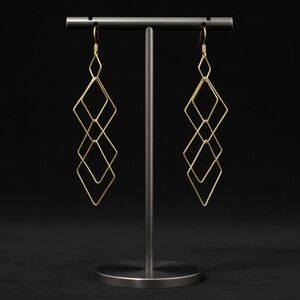 Gold Layered Triangles Dangle Earrings